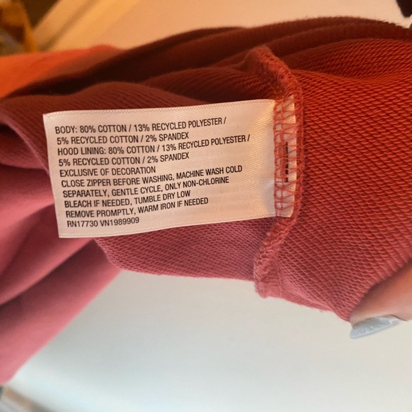 Joy Lab 1/2 Zip Sweatshirt Coral Pink Fleece Pullover Cotton Sz Medium LIKE NEW - Picture 8 of 9